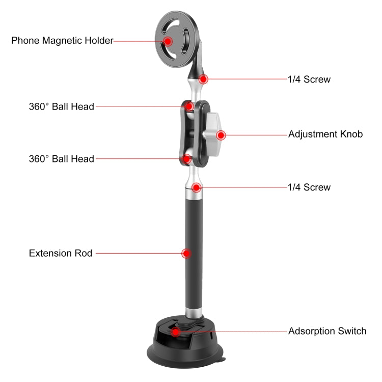Supporto magnetico a ventosa per tablet e smartphone