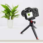 Mini treppiede da tavolo in metallo con testa a sfera 360°