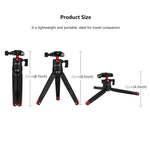 Mini treppiede da tavolo in metallo con testa a sfera 360°