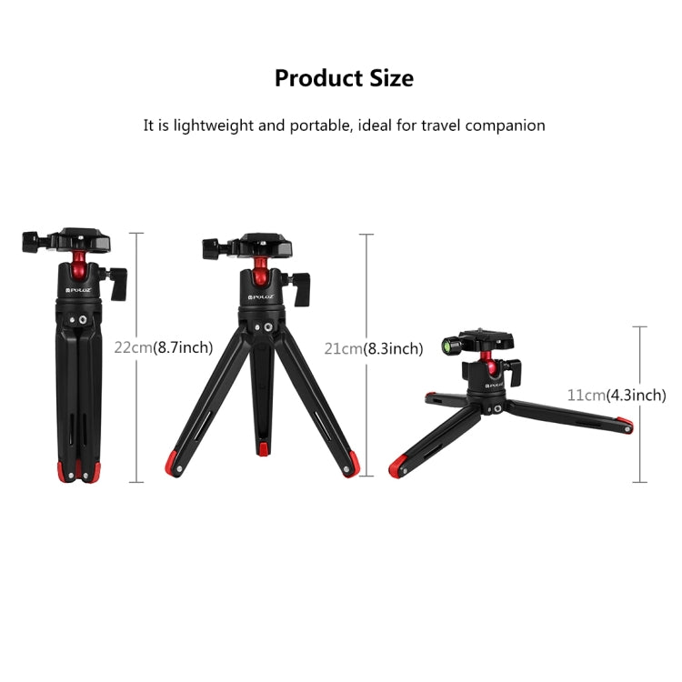 Mini treppiede da tavolo in metallo con testa a sfera 360°