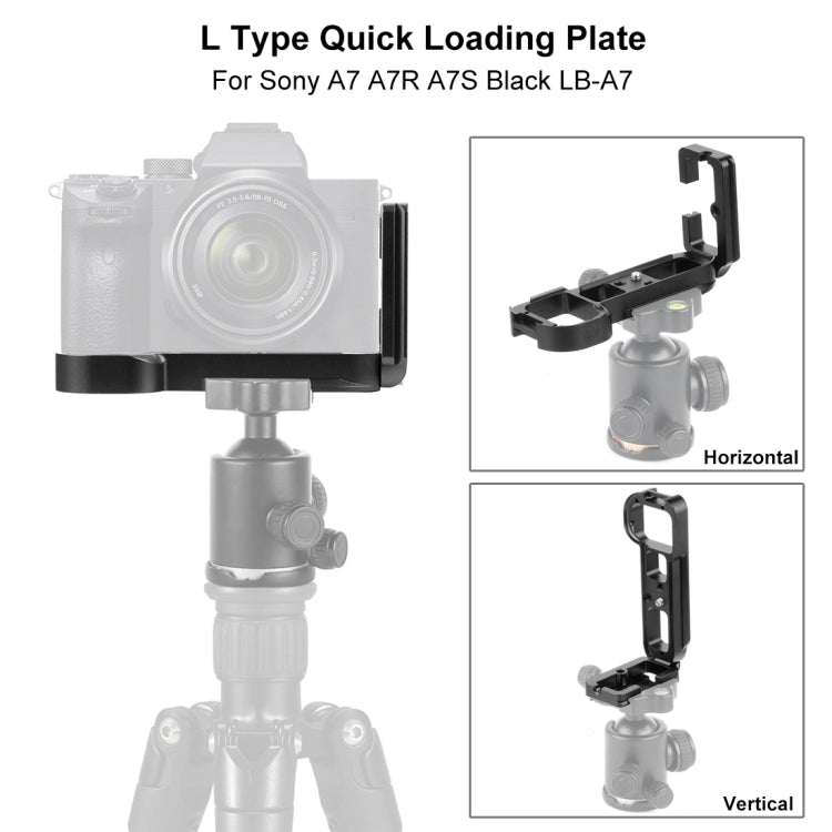 PULUZ Supporto base per staffa per piastra a sgancio rapido verticale da 1/4 pollici per Sony A7R / A7 / A7S, For Sony A7R (Black), For Sony A7R (Red)