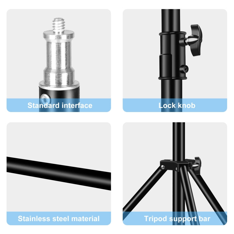 PULUZ Supporto per treppiede pieghevole a 3 sezioni, altezza 2,8 m, per luce video fotografica/luce per fondale, 2.8m Light Holder