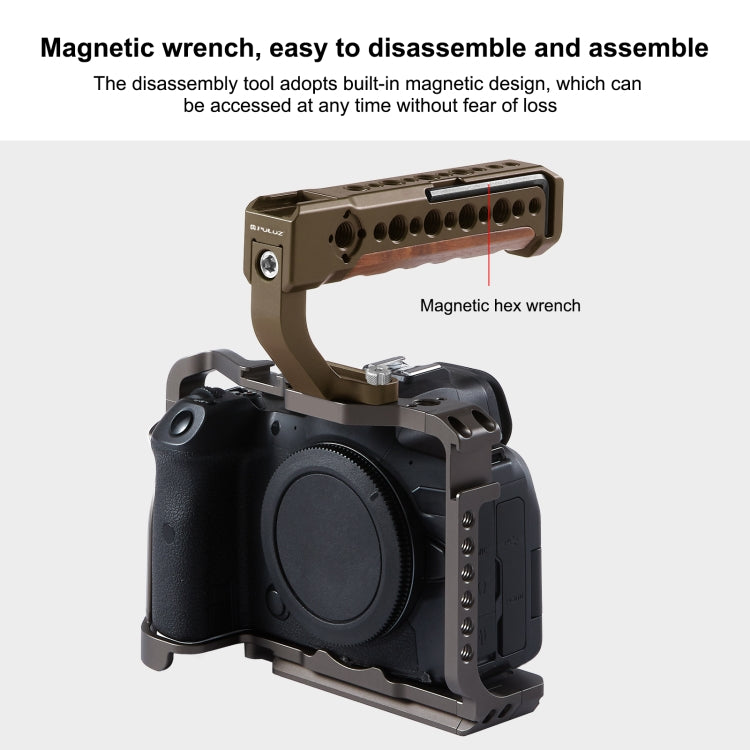 Maniglia superiore in legno per fotocamera PULUZ con supporto per slitta fredda per stabilizzatore per gabbia per fotocamera Mirrorless, For Mirrorless Camera Handle