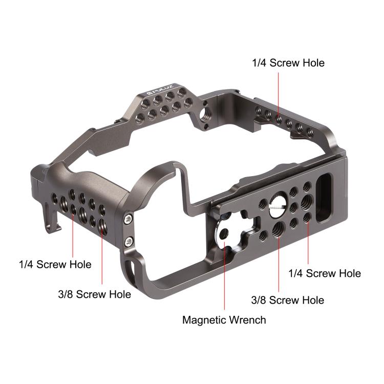 PULUZ Stabilizzatore Gabbia Videocamera per Canon EOS R5 / R5C / EOS R6 / R6 II, senza Maniglia, For Canon EOS R5 Cage