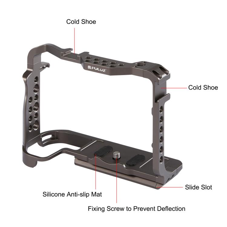 PULUZ Stabilizzatore Gabbia Videocamera per Canon EOS R5 / R5C / EOS R6 / R6 II, senza Maniglia, For Canon EOS R5 Cage