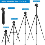 Supporto per treppiede live per selfie in alluminio PULUZ con testa tridimensionale e morsetto per telefono, Adjustable Height: 55-139cm