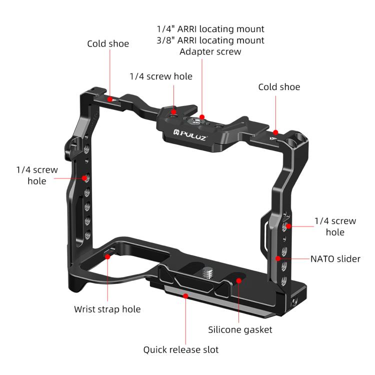 Impianto di stabilizzazione Bullseye Matte Black KG per Sony AF/YLC-7M4/H4/AH/AH/AH/HH-E, For Sony A7 IV Cage