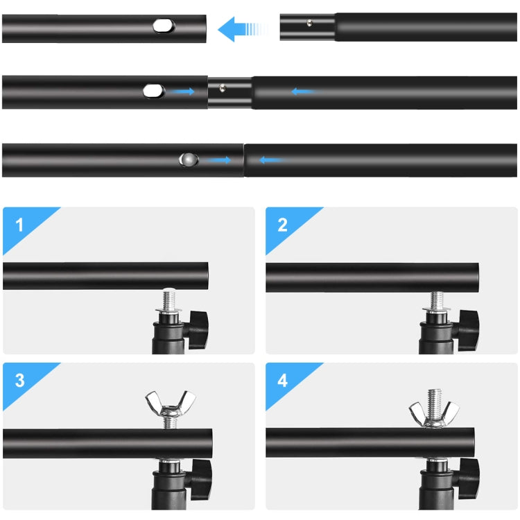 PULUZ 2 x 2 m Supporto per sfondo per studio fotografico Supporto per barra trasversale per fondale, 2 x 2m