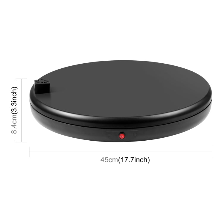 PULUZ Espositore per giradischi rotante con regolazione della velocità da 45 cm, con presa di corrente, nero, carico 100 kg, 45cm Load 100kg Black US Plug with Power Socket, 45cm Load 100kg Black UK Plug with Power Socket                               ...