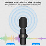Microfono lavalier wireless con doppio microfono per iPhone e iPa