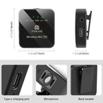 Microfono lavalier wireless PULUZ 1 TX + 1 RX 2.4G