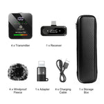 Microfono lavalier wireless PULUZ 4 TX + 1 RX, Type-C 4 TX + 1 RX