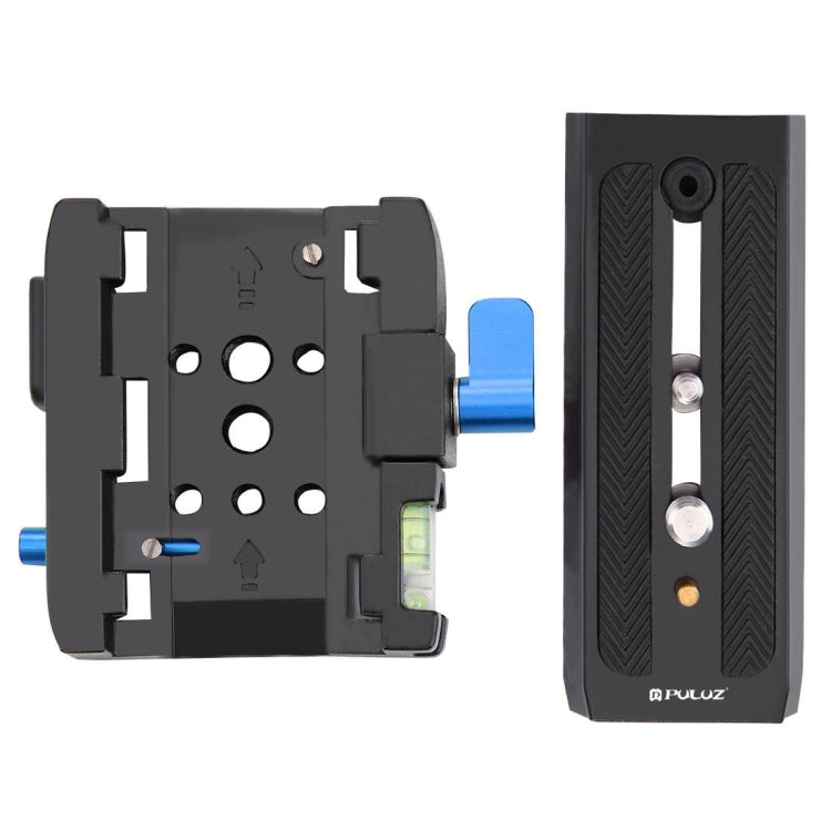 Adattatore con morsetto a sgancio rapido PULUZ + piastra a sgancio rapido per fotocamere DSLR e SLR, QR Plate Black, QR Plate Gold