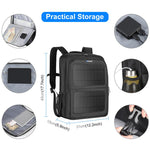 PULUZ Borsa per laptop con zaino a doppia spalla per fotocamera portatile da esterno a energia solare, Solar Shoulders Backpack