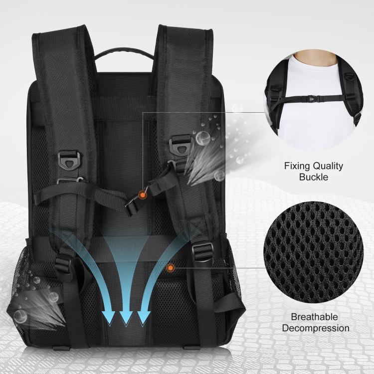 PULUZ Borsa per laptop con zaino a doppia spalla per fotocamera portatile da esterno a energia solare, Solar Shoulders Backpack
