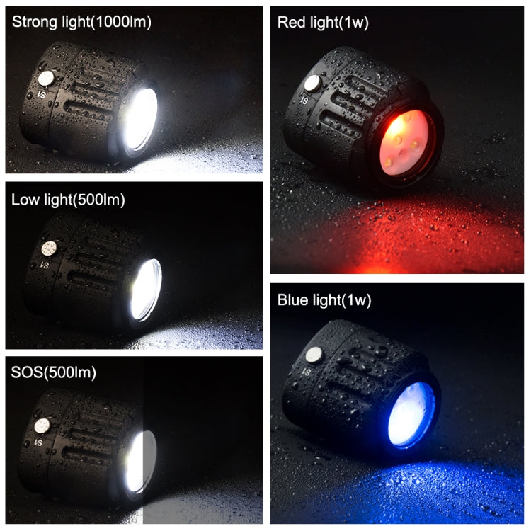 PULUZ 40 m Luce di riempimento subacquea a LED per fotografia 1000LM 3,7 V/1100 mAh Luce subacquea per GoPro Hero11 Black / HERO10 Black / HERO9 Black /HERO8 / HERO7 /6 /5 /5 Session /4 Session /4 /3+ /3 /2 /1,Insta360 ONE R, DJI Osmo Action e altre ac...