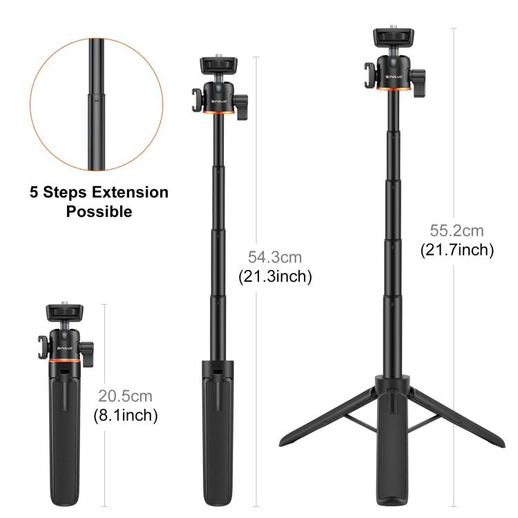 Treppiede estensibile PULUZ con testa a sfera 360°