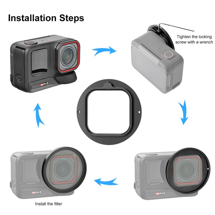 Anello adattatore filtro UV 52 mm per Insta360 Ace Pro 2