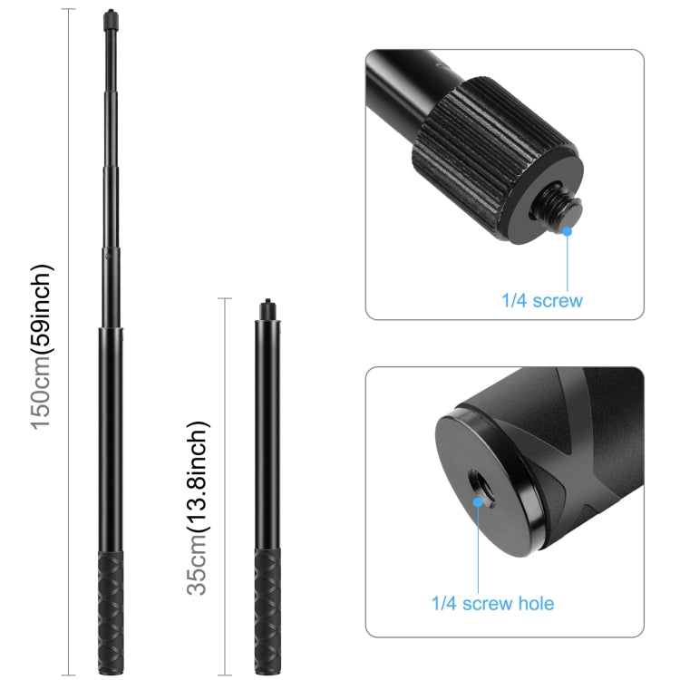 Monopiede selfie in metallo 150 cm per Insta360 e DJI