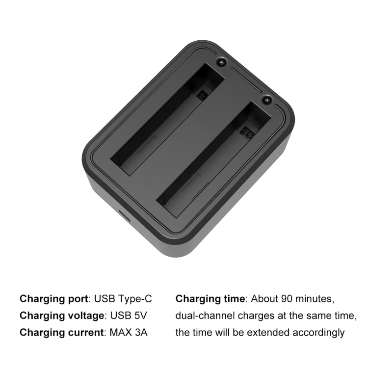 Caricabatterie doppio USB Tipo C per Insta360 X3