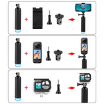 Aste di galleggiamento con impugnatura per action cam e smartphon