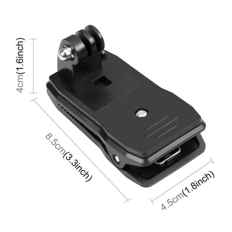Puluz Clip Girevole 360° per Zaino e Cappello