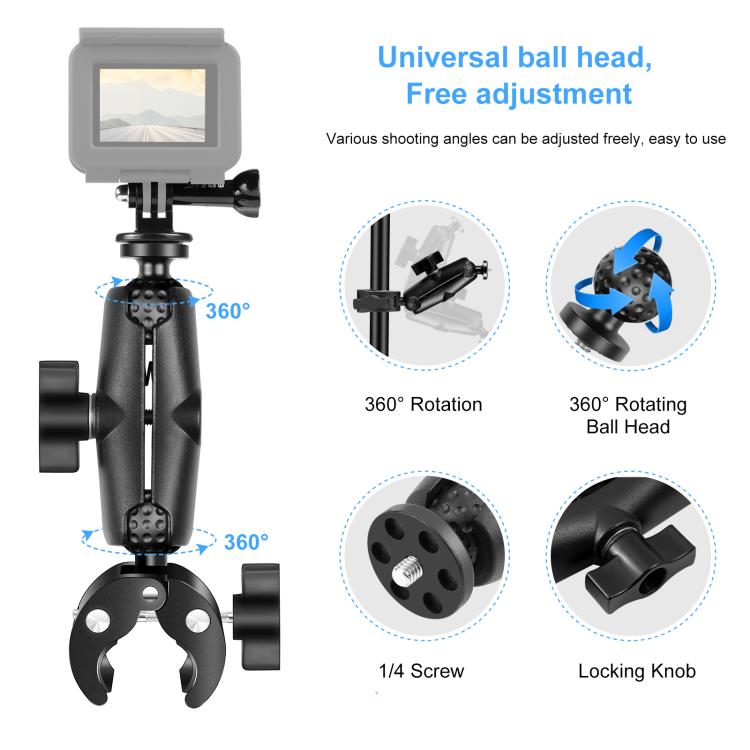 Supporto morsetto granchio per manubrio moto GoPro