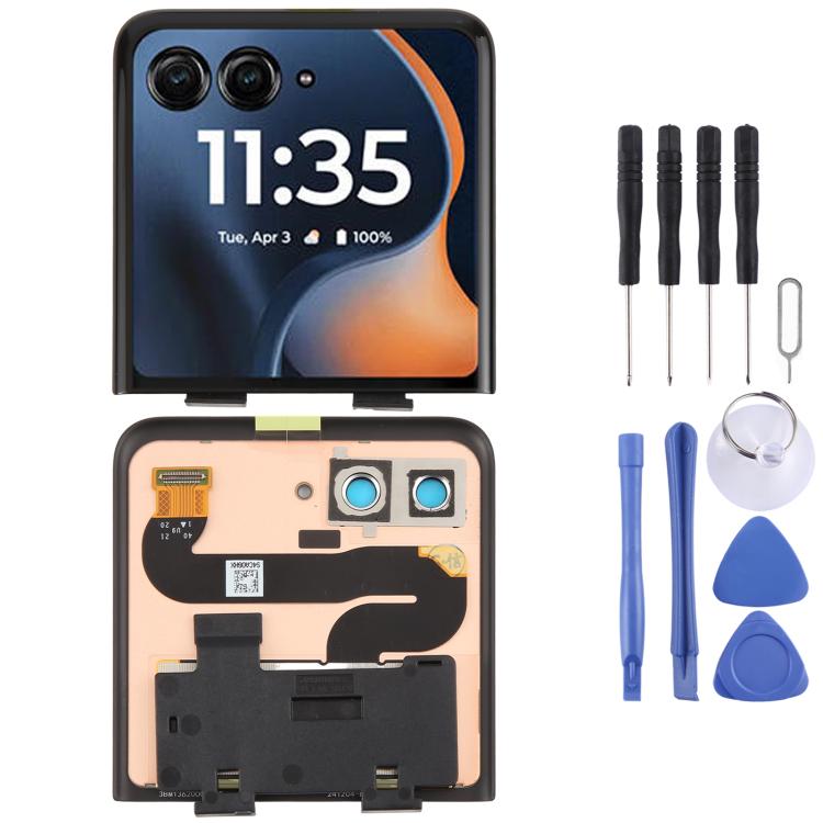 Schermo secondario LCD originale con digitalizzatore per Motorola Razr 60, assemblaggio completo., For Motorola Razr 60(Original,Secondary LCD)