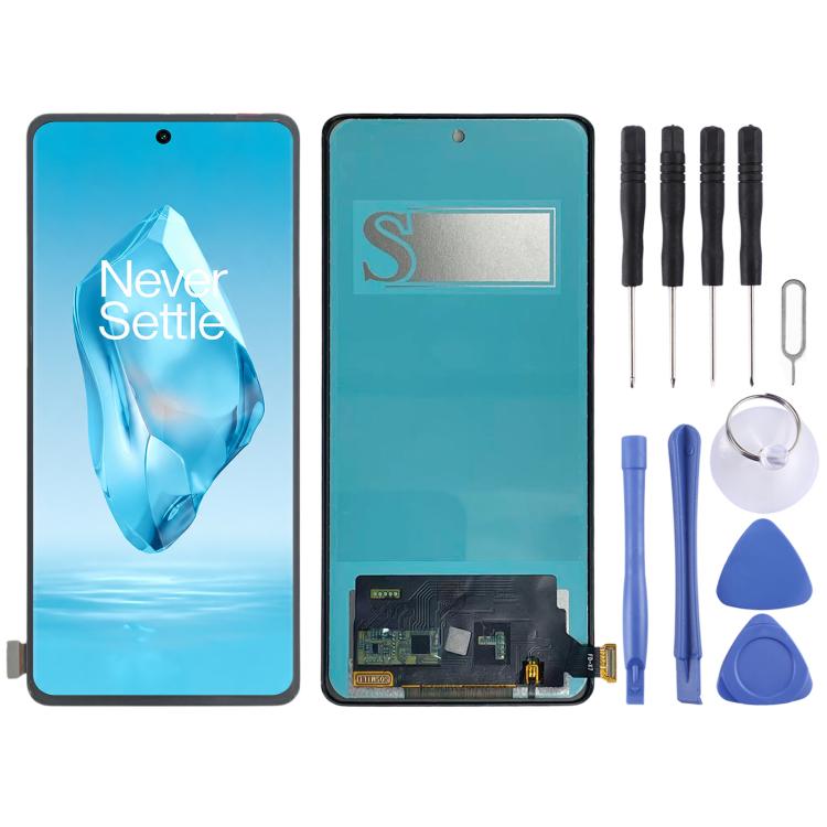 Schermo LCD TFT curvo-dritto per OnePlus 12R con digitalizzatore completo, non supporta il riconoscimento delle impronte digitali., For OnePlus 12R
