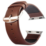 Cinturino in vera pelle per Apple Watch 42mm con fibbia spazzolat