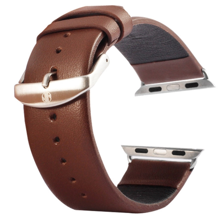 Cinturino in vera pelle per Apple Watch 42mm con fibbia spazzolat