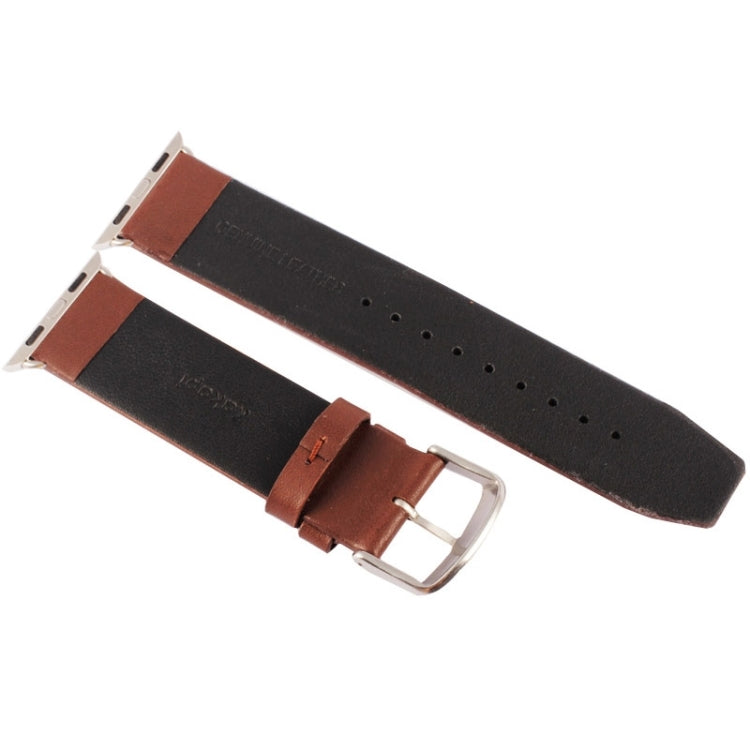 Cinturino in vera pelle per Apple Watch 42mm con fibbia spazzolat