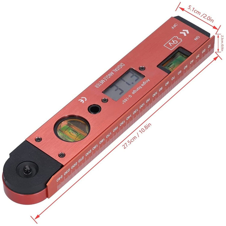 Misuratore angolare digitale con livella a bolla e display LCD - immagine 2