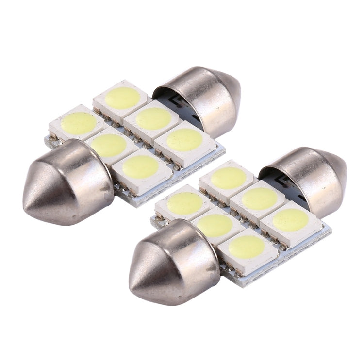 Lampadine LED auto 31 mm 6 LED luce bianca 12V