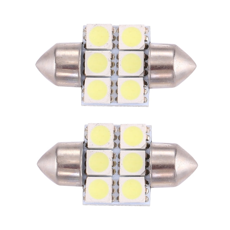 Lampadine LED auto 31 mm 6 LED luce bianca 12V