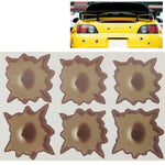 6 adesivi antigraffio decorativi fori proiettile auto 4x4 cm