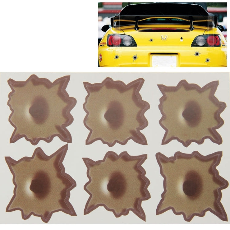 6 adesivi antigraffio decorativi fori proiettile auto 4x4 cm