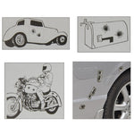 6 adesivi antigraffio decorativi fori proiettile auto 4x4 cm