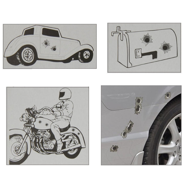 6 adesivi antigraffio decorativi fori proiettile auto 4x4 cm