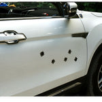 6 adesivi antigraffio decorativi fori proiettile auto 4x4 cm