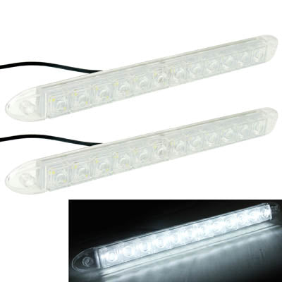 Luci di marcia diurna DRL 2x12 LED bianche impermeabili 12V