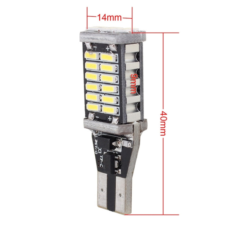 2PCS T15 6W 30-SMD 4014 6500K 900LM Lampada di backup per auto LED decodificata a luce bianca senza errori, 30-SMD 4014