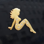 Distintivo adesivo metallo cromato con diamanti per auto