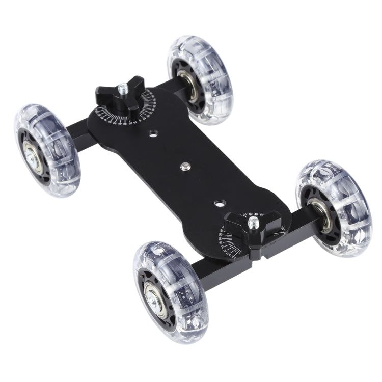 Slider video da tavolo da pavimento Dolly Car per fotocamera DSLR, Black