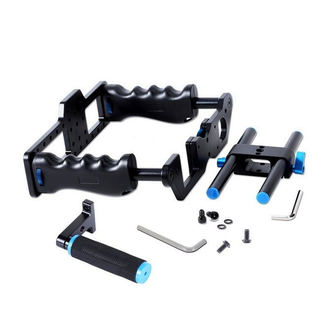 YELANGU YLG0107E-A Set superiore stabilizzatore con impugnatura a gabbia protettiva per fotocamera DSLR