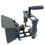 YELANGU YLG1103A-B Stabilizzatore per gabbia per videocamera con maniglia grande + kit Matte Box per fotocamera DSLR/videocamera