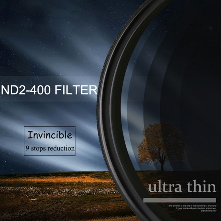 Filtro variabile regolabile a densità neutra con fader ND da 49 mm, filtro da ND 2 a ND 400, 49mm