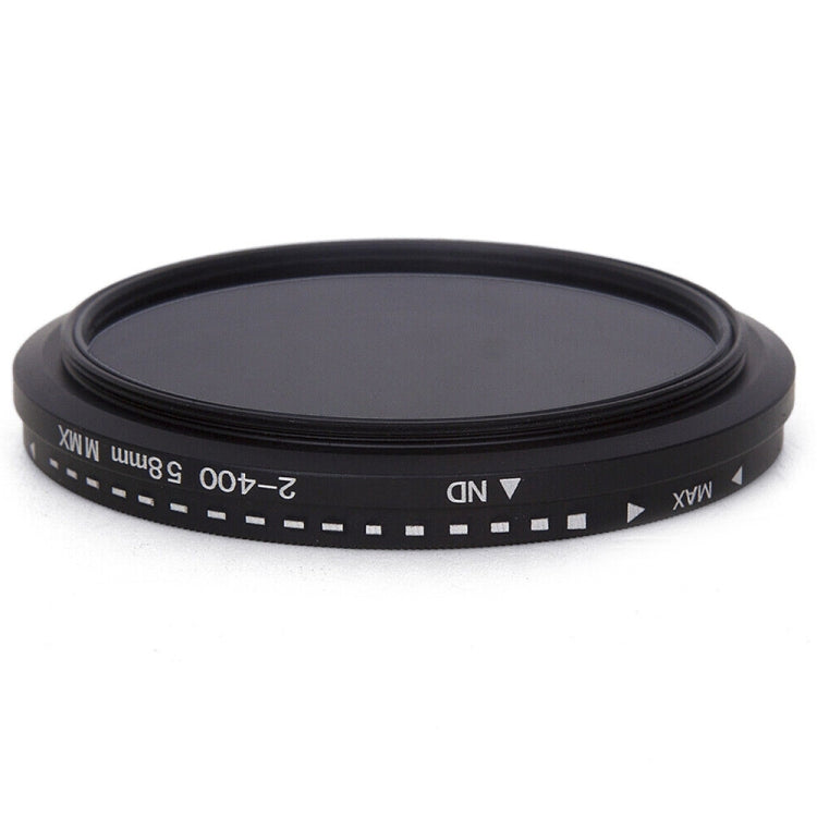 Filtro variabile regolabile con fader ND da 58 mm, densità neutra, filtro da ND 2 a ND 400, 58mm