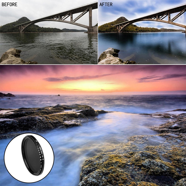 Filtro variabile regolabile con fader ND da 77 mm, filtro da ND 2 a ND 400, 77mm