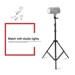 Supporto per illuminazione in alluminio per fotografia professionale da 68 cm a 200 cm di altezza per flash da studio